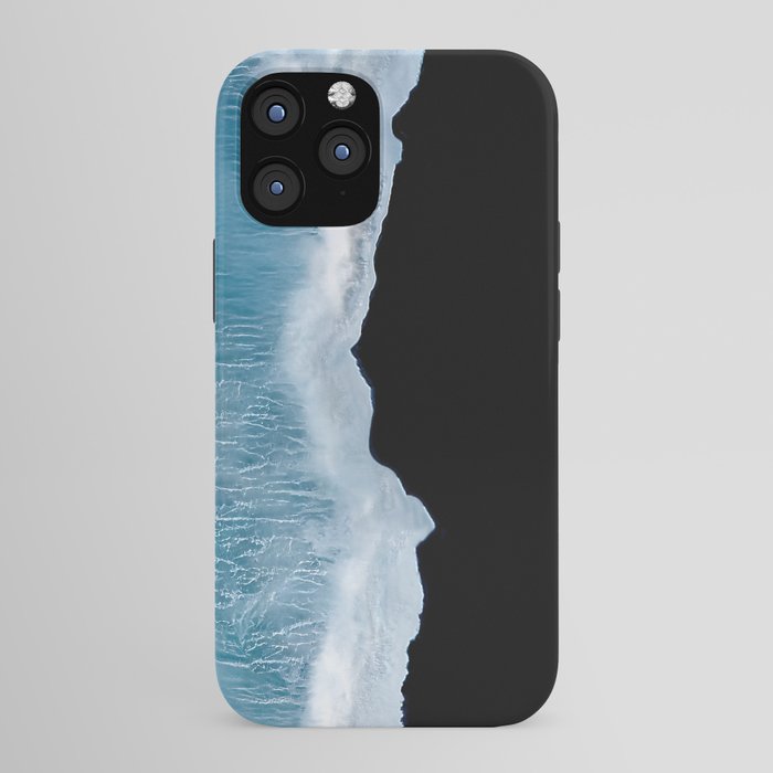 Minimalist wave crashing on a black sand beach in Iceland â Ocean Landscape Photography iPhone Case Gallery Image 43