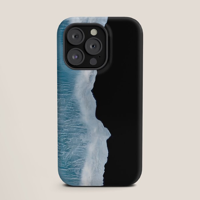 Minimalist wave crashing on a black sand beach in Iceland â Ocean Landscape Photography iPhone Case Gallery Image 19