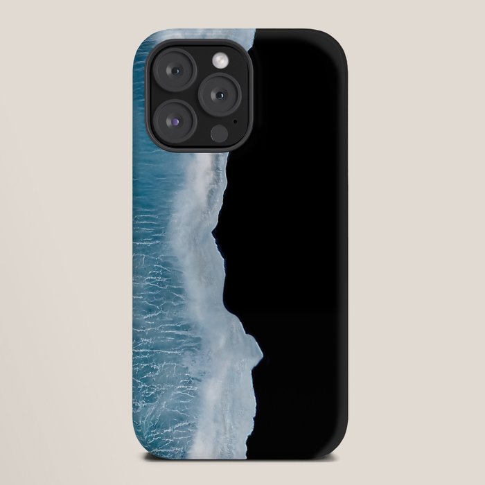 Minimalist wave crashing on a black sand beach in Iceland â Ocean Landscape Photography iPhone Case Gallery Image 20