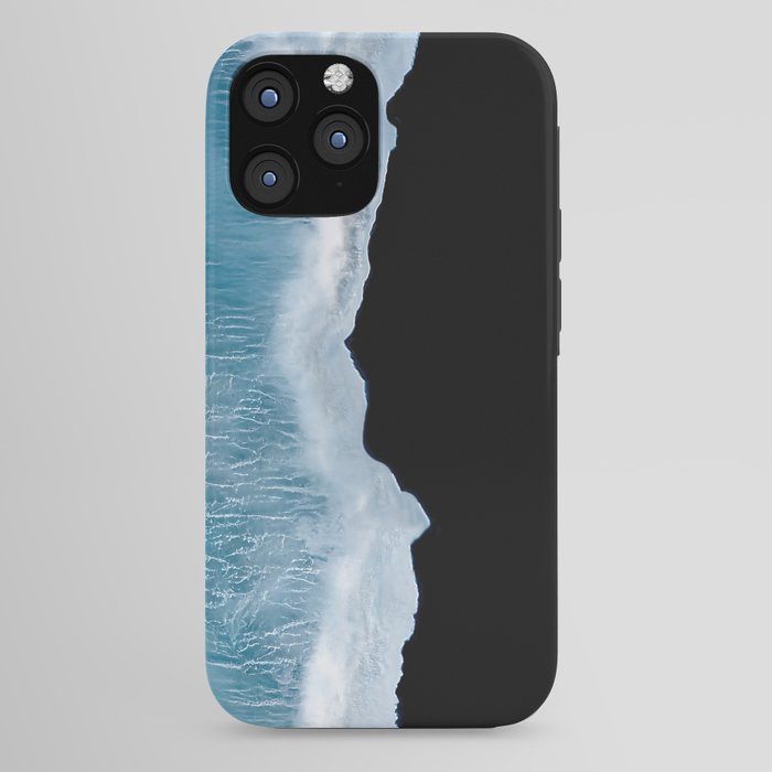 Minimalist wave crashing on a black sand beach in Iceland â Ocean Landscape Photography iPhone Case Gallery Image 44