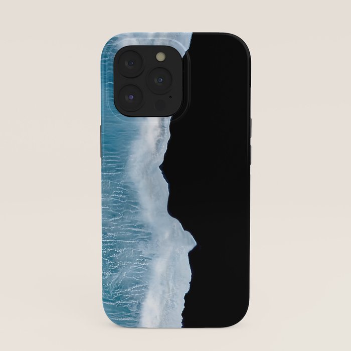 Minimalist wave crashing on a black sand beach in Iceland â Ocean Landscape Photography iPhone Case Gallery Image 39