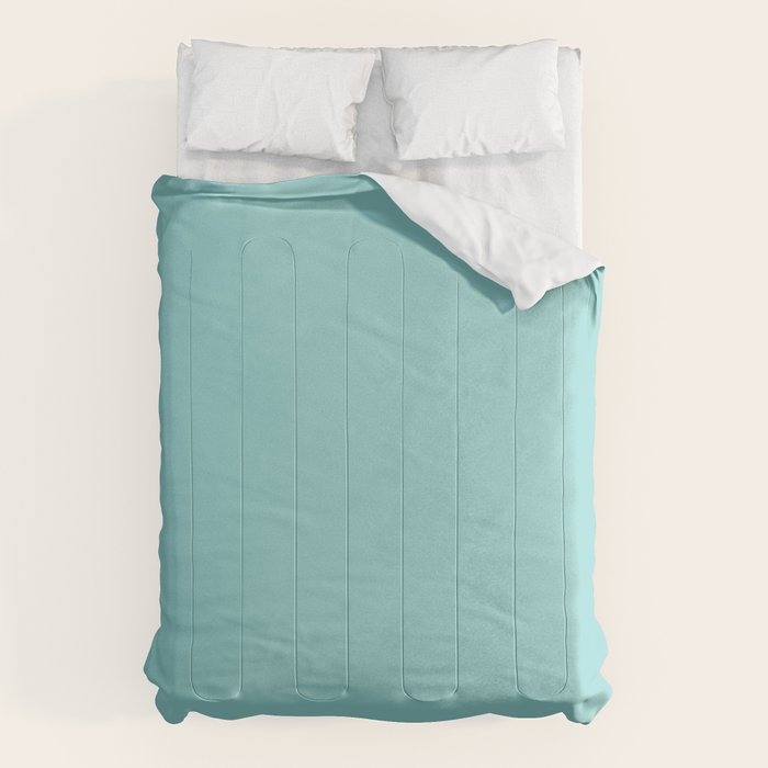 Serene Aqua Blue Solid Color Comforter Gallery Image 1