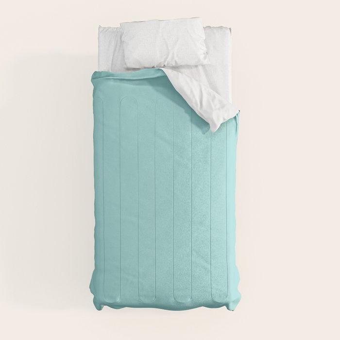 Serene Aqua Blue Solid Color Comforter Gallery Image 4