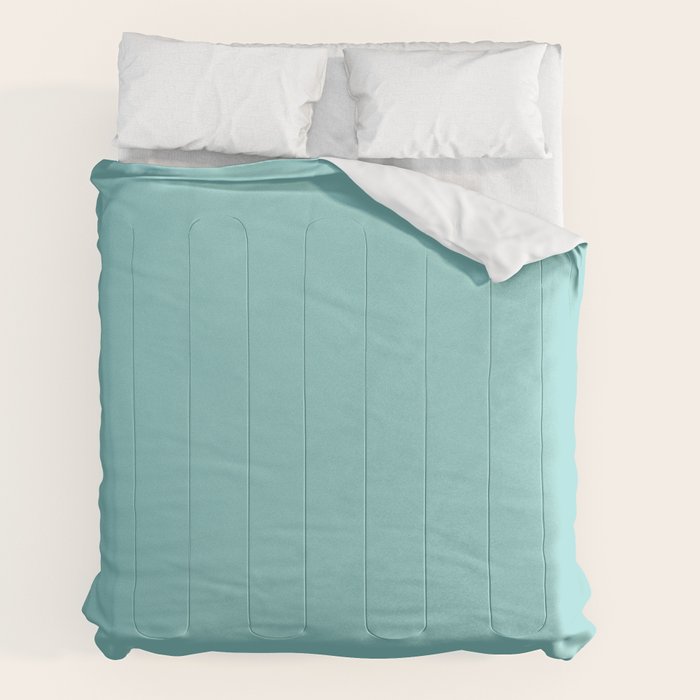 Serene Aqua Blue Solid Color Comforter Gallery Image 7