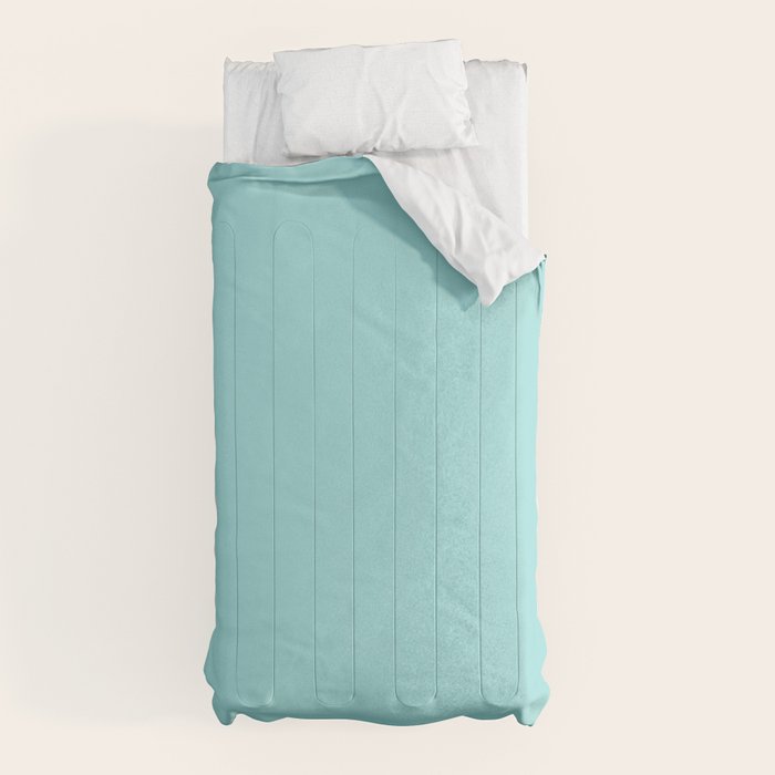 Serene Aqua Blue Solid Color Comforter Gallery Image 10