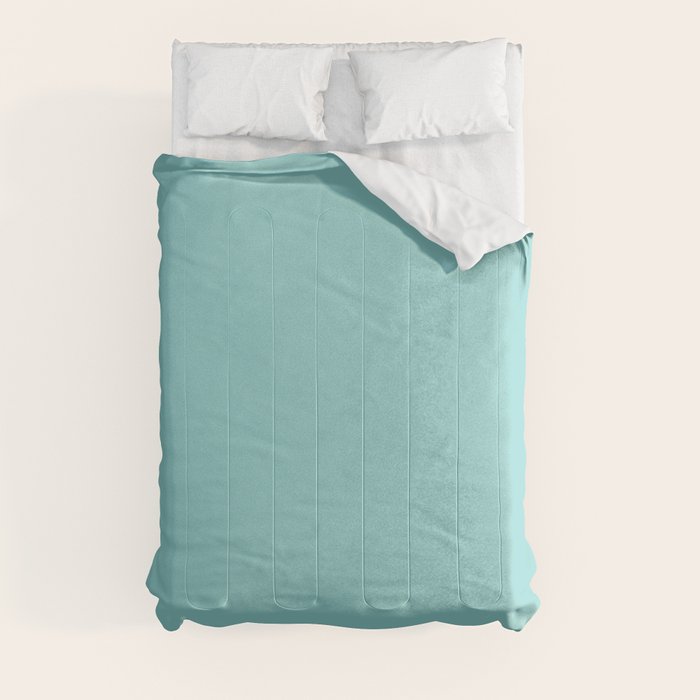 Serene Aqua Blue Solid Color Comforter Gallery Image 8