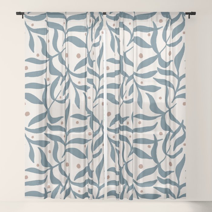 Branches and Berries - Teal and Mocha Window Curtain Gallery Image 17