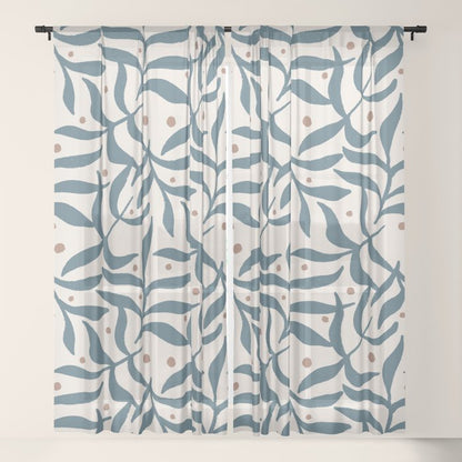 Branches and Berries - Teal and Mocha Window Curtain Gallery Image 17