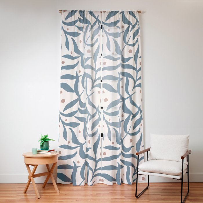 Branches and Berries - Teal and Mocha Window Curtain Gallery Image 16