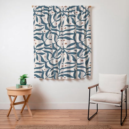 Branches and Berries - Teal and Mocha Window Curtain Gallery Image 3