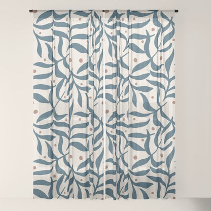 Branches and Berries - Teal and Mocha Window Curtain Gallery Image 18