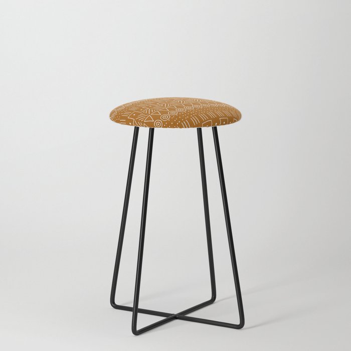 Mudcloth Style 1 in Orange Stool Gallery Image 3