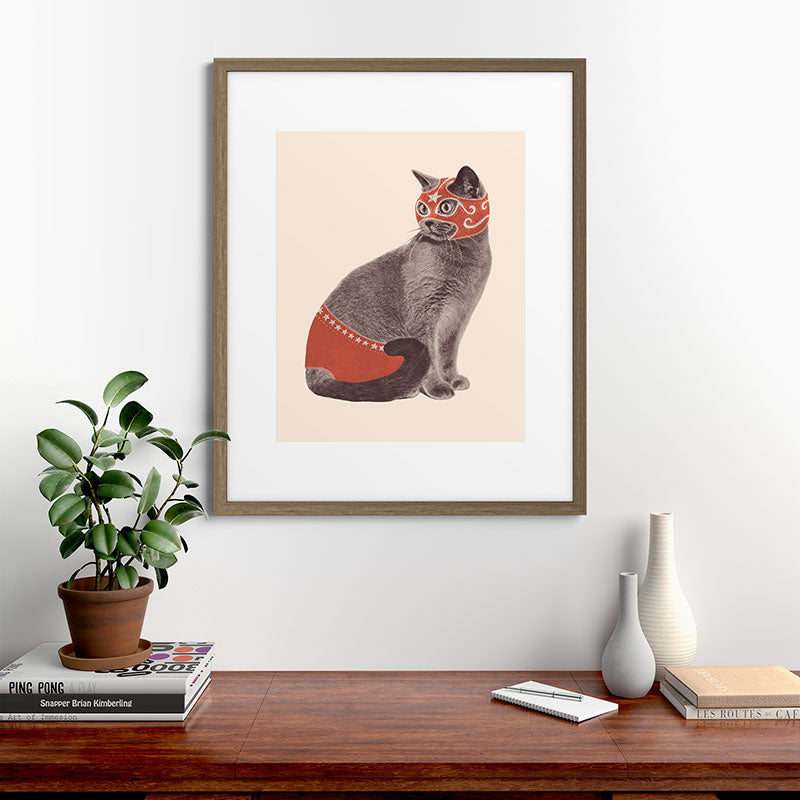 Cat Wrestler Framed Art Print Gallery Image 42