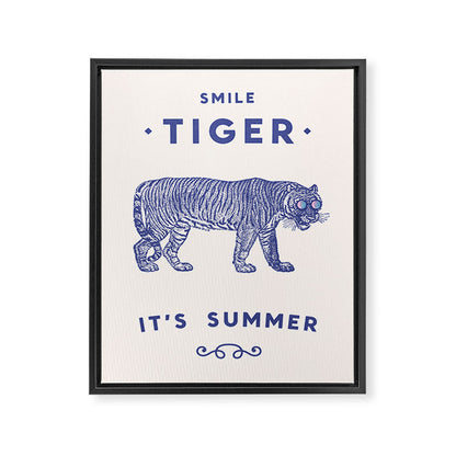 Smile Tiger, it's Summer Framed Canvas Print Gallery Image 1