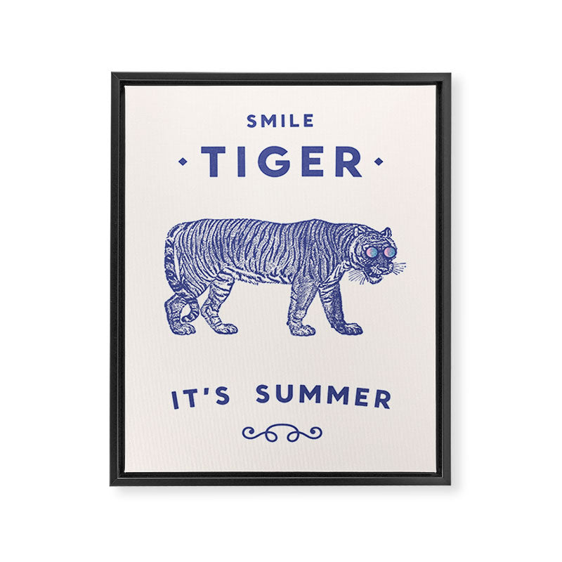 Smile Tiger, it's Summer Framed Canvas Print Gallery Image 6
