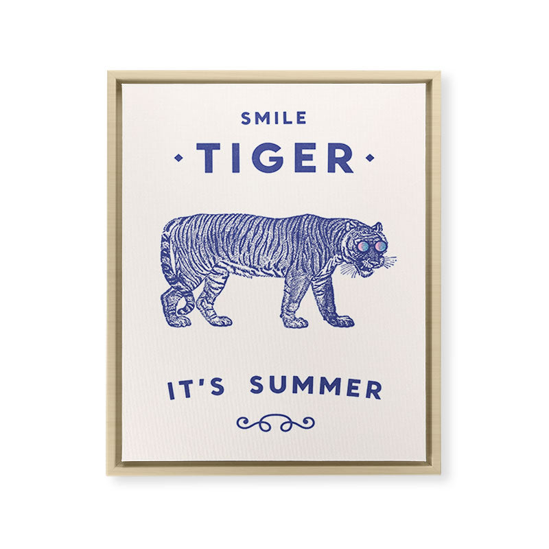 Smile Tiger, it's Summer Framed Canvas Print Gallery Image 14