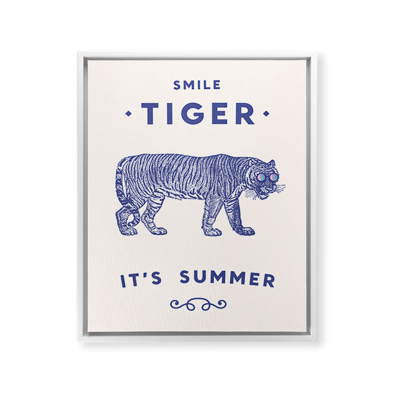 Smile Tiger, it's Summer Framed Canvas Print Gallery Image 24