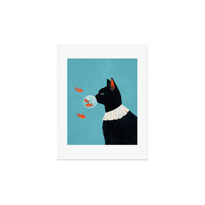 Cat and Goldfish Art Print Gallery Image 3