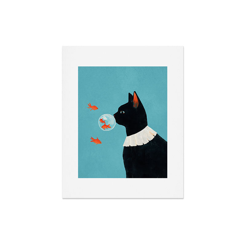 Cat and Goldfish Art Print Gallery Image 4