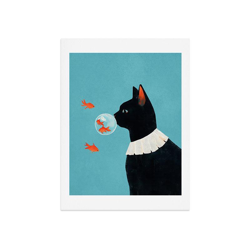 Cat and Goldfish Art Print Gallery Image 7