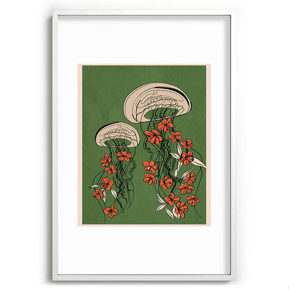Floral Jellyfishes 2 Framed Art Print Gallery Image 80