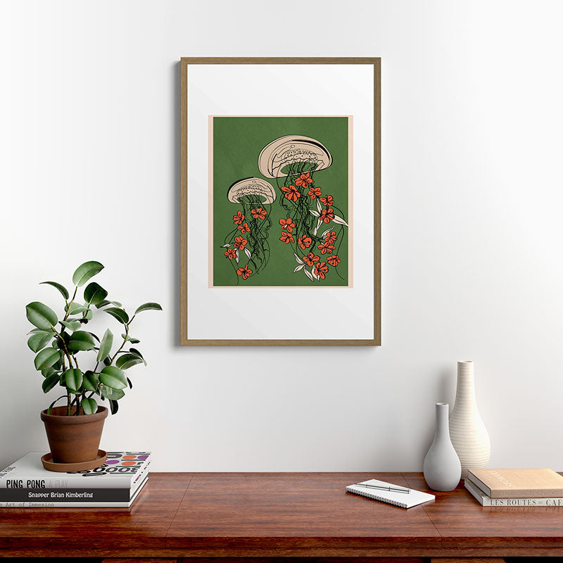 Floral Jellyfishes 2 Framed Art Print Gallery Image 13
