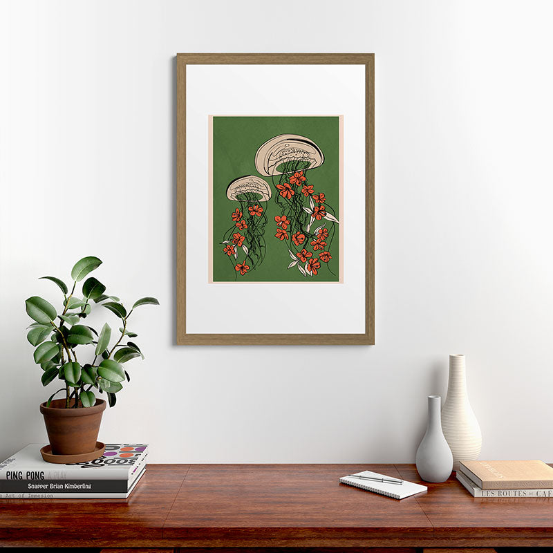 Floral Jellyfishes 2 Framed Art Print Gallery Image 41