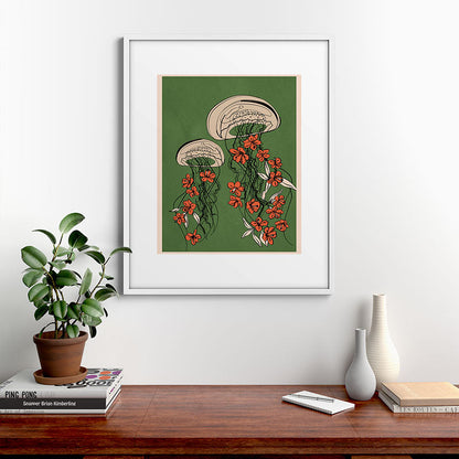Floral Jellyfishes 2 Framed Art Print Gallery Image 28