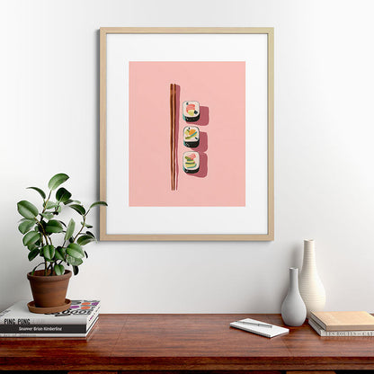 Pink Sushi Rhythm Framed Art Print Gallery Image 49