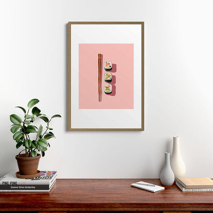 Pink Sushi Rhythm Framed Art Print Gallery Image 13