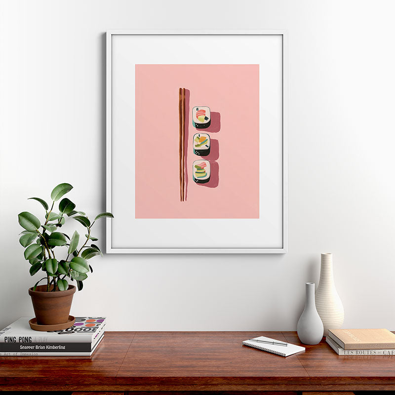 Pink Sushi Rhythm Framed Art Print Gallery Image 28