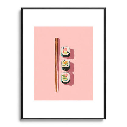 Pink Sushi Rhythm Framed Art Print Gallery Image 84