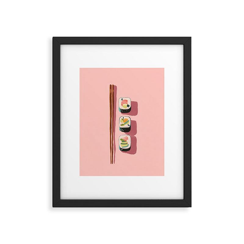 Pink Sushi Rhythm Framed Art Print Gallery Image 4