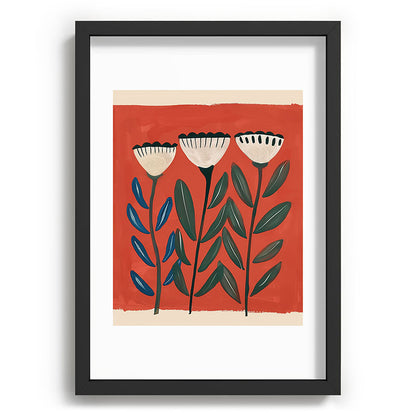 Terracotta Folk Blooms Framed Art Print Gallery Image 59