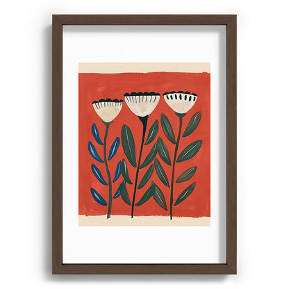 Terracotta Folk Blooms Framed Art Print Gallery Image 65