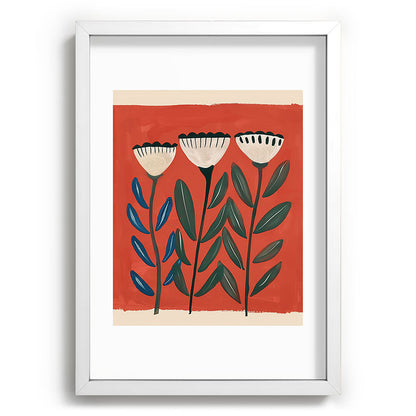 Terracotta Folk Blooms Framed Art Print Gallery Image 77