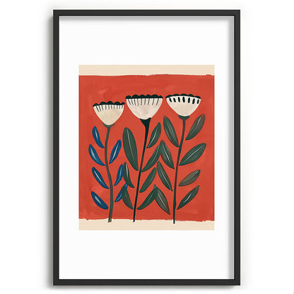 Terracotta Folk Blooms Framed Art Print Gallery Image 62