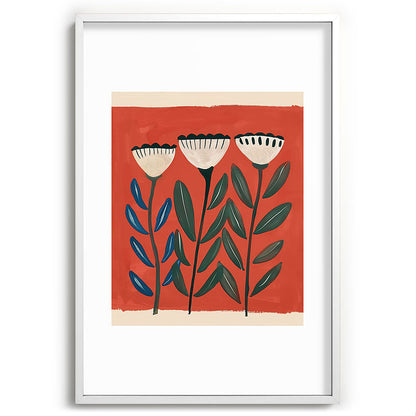 Terracotta Folk Blooms Framed Art Print Gallery Image 80