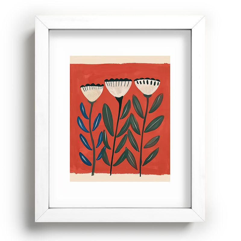Terracotta Folk Blooms Framed Art Print Gallery Image 76