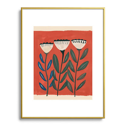 Terracotta Folk Blooms Framed Art Print Gallery Image 92