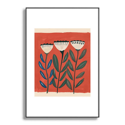 Terracotta Folk Blooms Framed Art Print Gallery Image 86