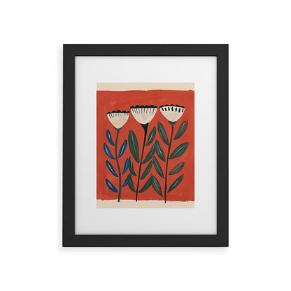 Terracotta Folk Blooms Framed Art Print Gallery Image 30