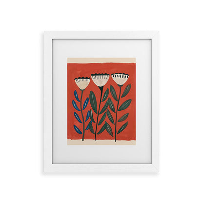 Terracotta Folk Blooms Framed Art Print Gallery Image 50