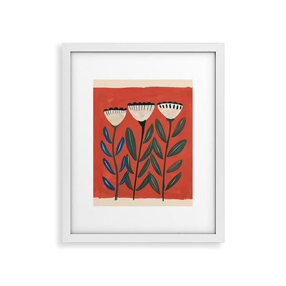Terracotta Folk Blooms Framed Art Print Gallery Image 23