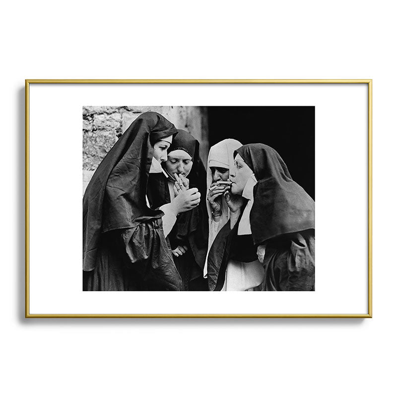 Smoking Nuns Vintage Photo -Smoking Nuns Framed Art Print Gallery Image 90