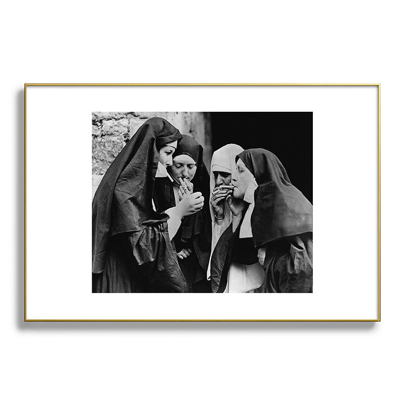 Smoking Nuns Vintage Photo -Smoking Nuns Framed Art Print Gallery Image 93