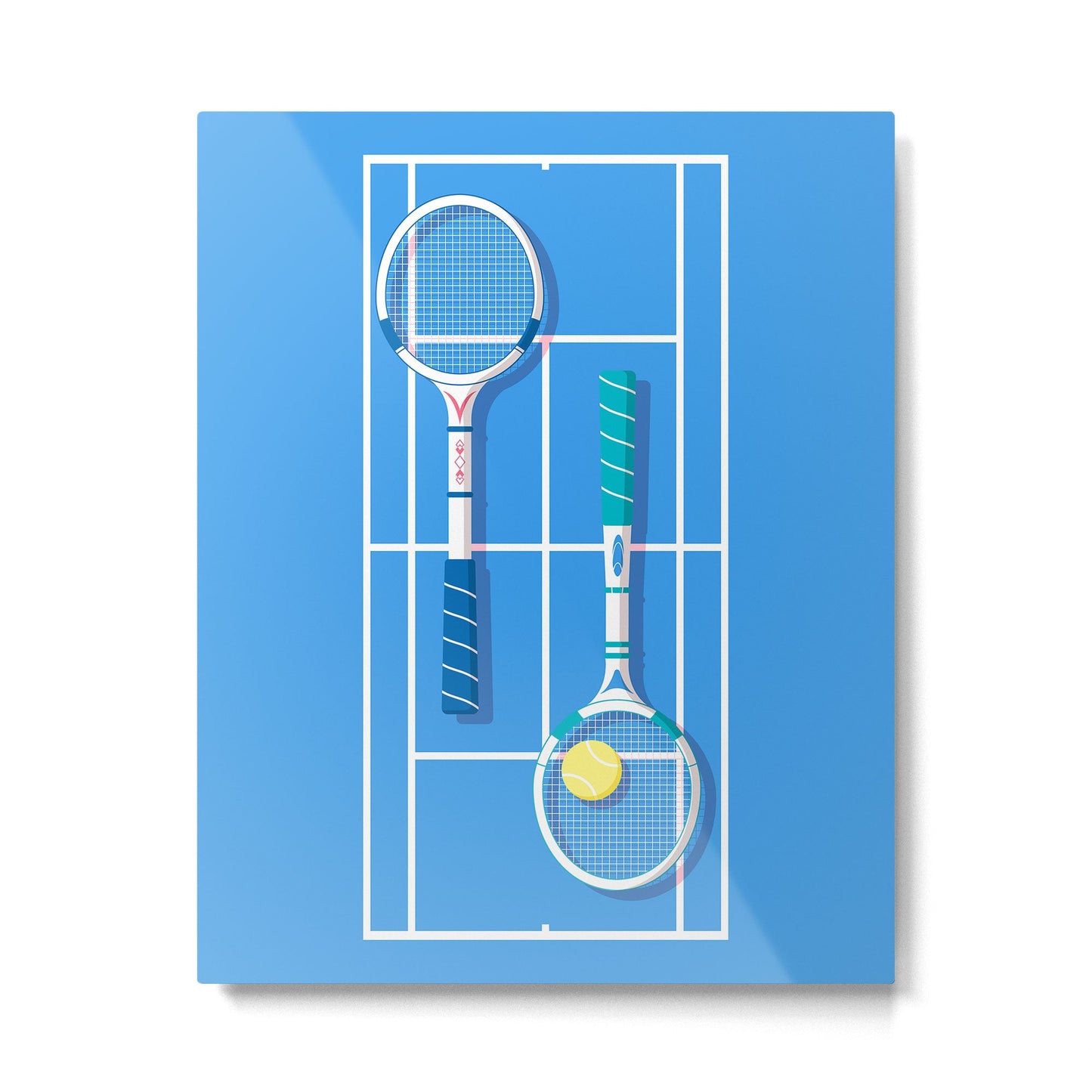 Tennis Retro Metal Print Gallery Image 1