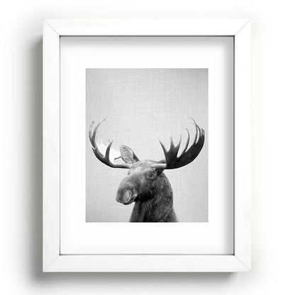 Moose - Black & White Framed Art Print Gallery Image 104