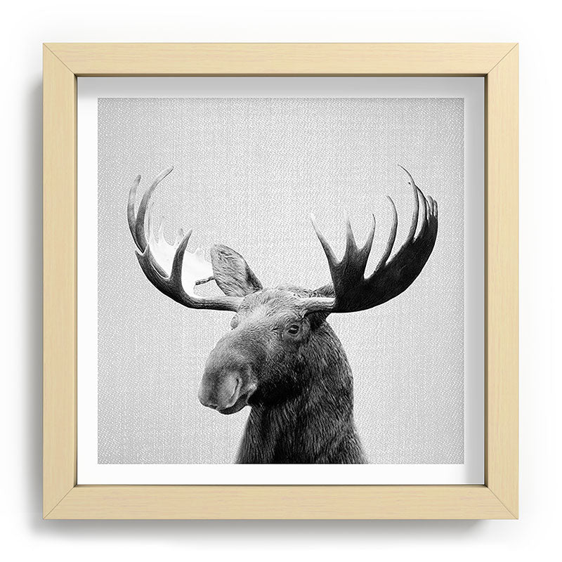 Moose - Black & White Framed Art Print Gallery Image 106