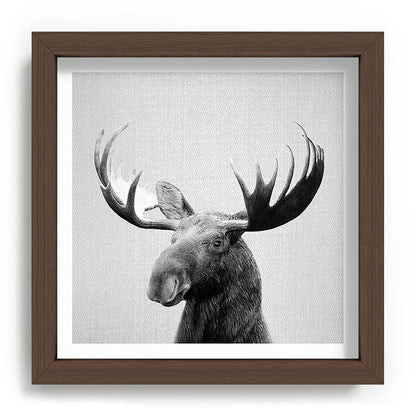 Moose - Black & White Framed Art Print Gallery Image 98